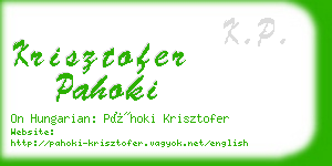krisztofer pahoki business card